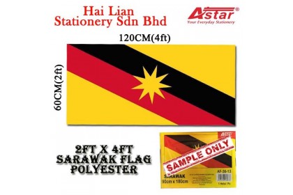 A'star 2' x 4' Malaysia Sarawak Polyester Flag (Thin Cloth)