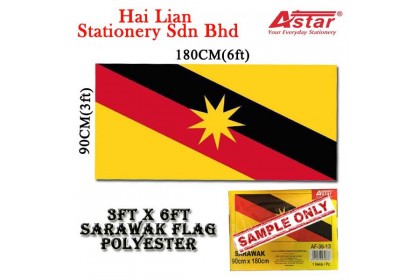 A'star 3' x 6' Malaysia Sarawak Polyester Flag (Thin Cloth)