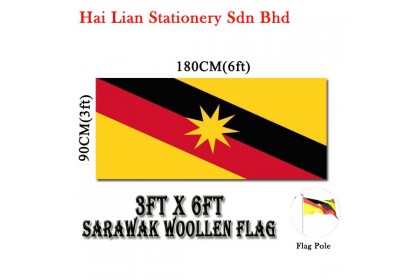 3' X 6' Malaysia / Sarawak Woollen Flag 