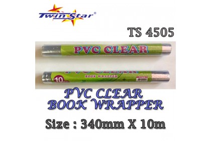 Twin Star PVC Clear Book Wrapper Twin Star PVC Clear Book Wrapper