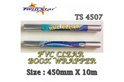 Twin Star PVC Clear Book Wrapper Twin Star PVC Clear Book Wrapper