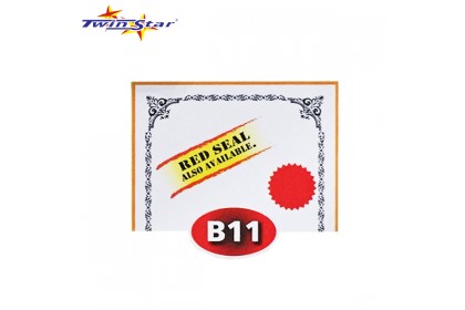 TS 3009 Twin Star Hot Stamping Certificate Gold Border Card (With Red Seal /Right Side)